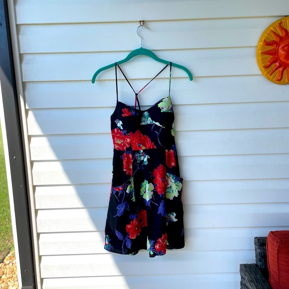 Make offer! AEO black sundress with flowers Sz X-Sm.Great condition! - Picture 5 of 9